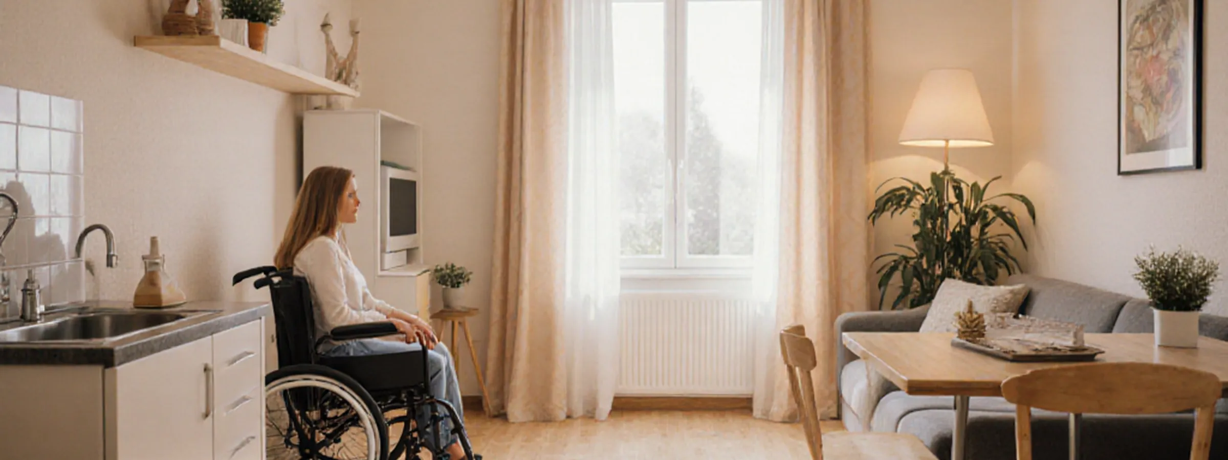 Eigentümerin vor einem Wohnhaus in Österreich